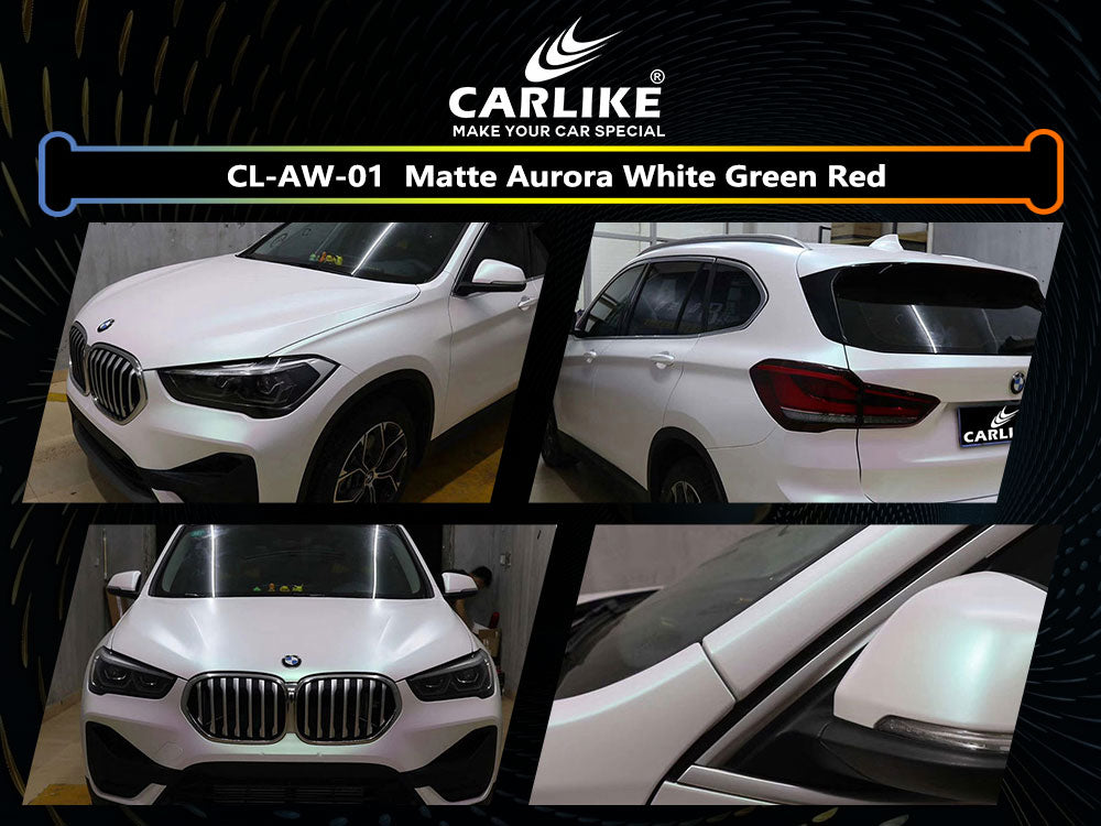 Aurora White Matt White Green Red Car Wrap