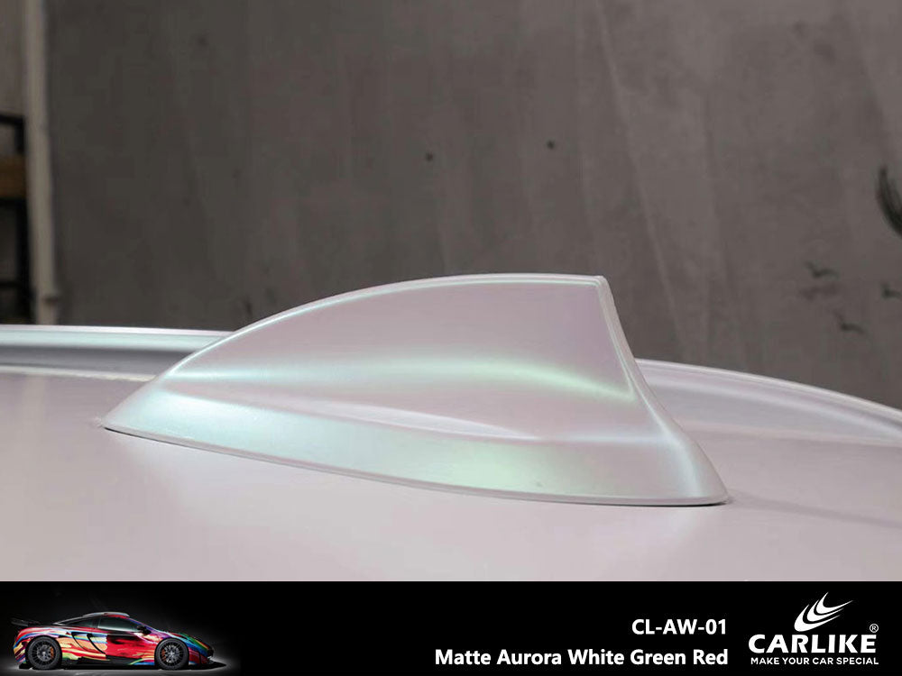 Aurora White Matt White Green Red Car Wrap