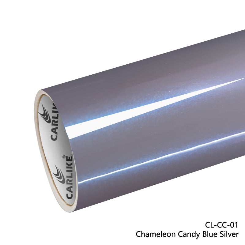 Chameleon Candy Blue Silver Car Wrap