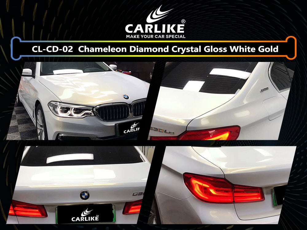 Chameleon Diamond Crystal Gloss White Gold Car Wrap