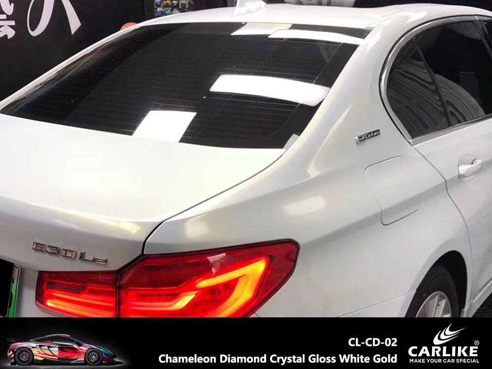 Chameleon Diamond Crystal Gloss White Gold Car Wrap