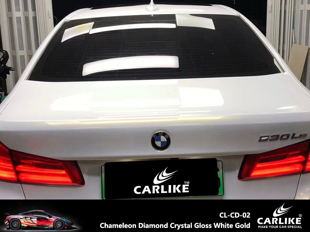 Chameleon Diamond Crystal Gloss White Gold Car Wrap