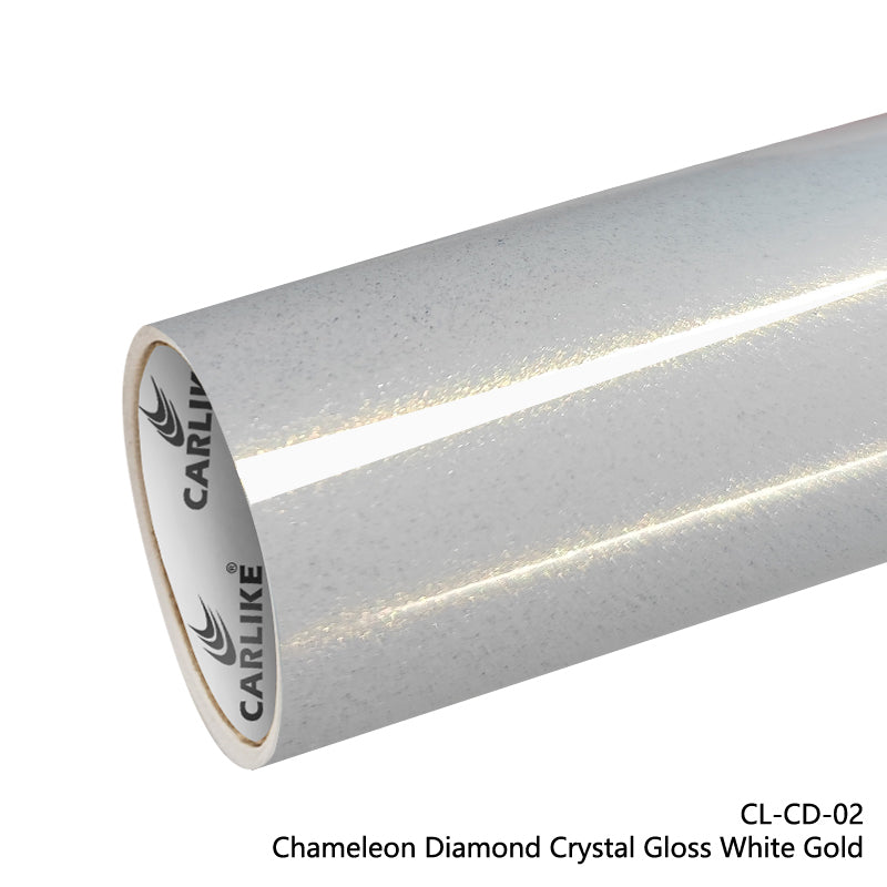 Chameleon Diamond Crystal Gloss White Gold Car Wrap