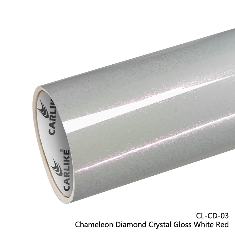 Chameleon Diamond Crystal Gloss White Red Car Wrap