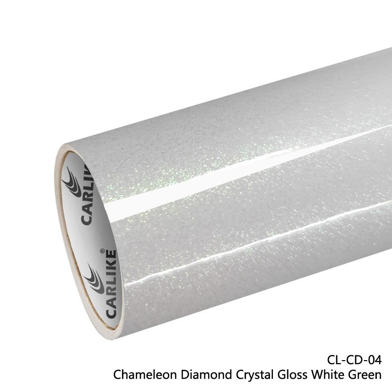 Chameleon Diamond Crystal White Green Car Wrap