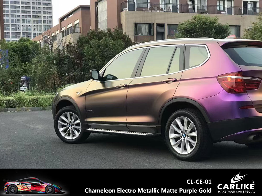 Chameleon Electro Metallic Matte Purple Gold Car Wrap