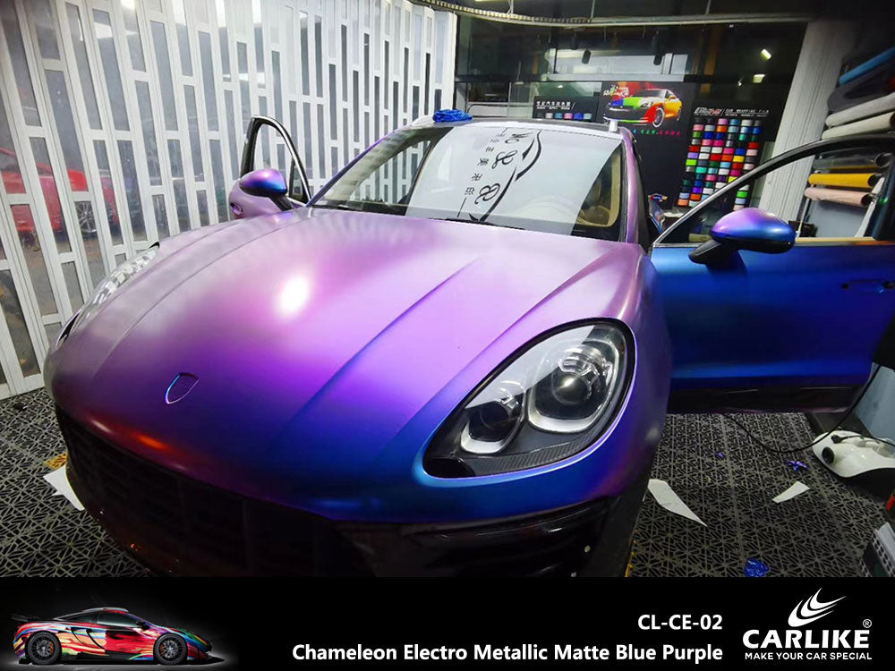 Chameleon Electro Metallic Matte Blue Purple Car Wrap