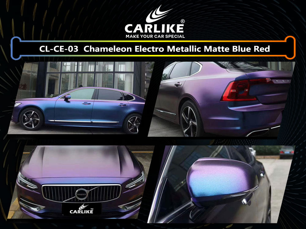 Chameleon Electro Metallic Matte Blue Red Car Wrap