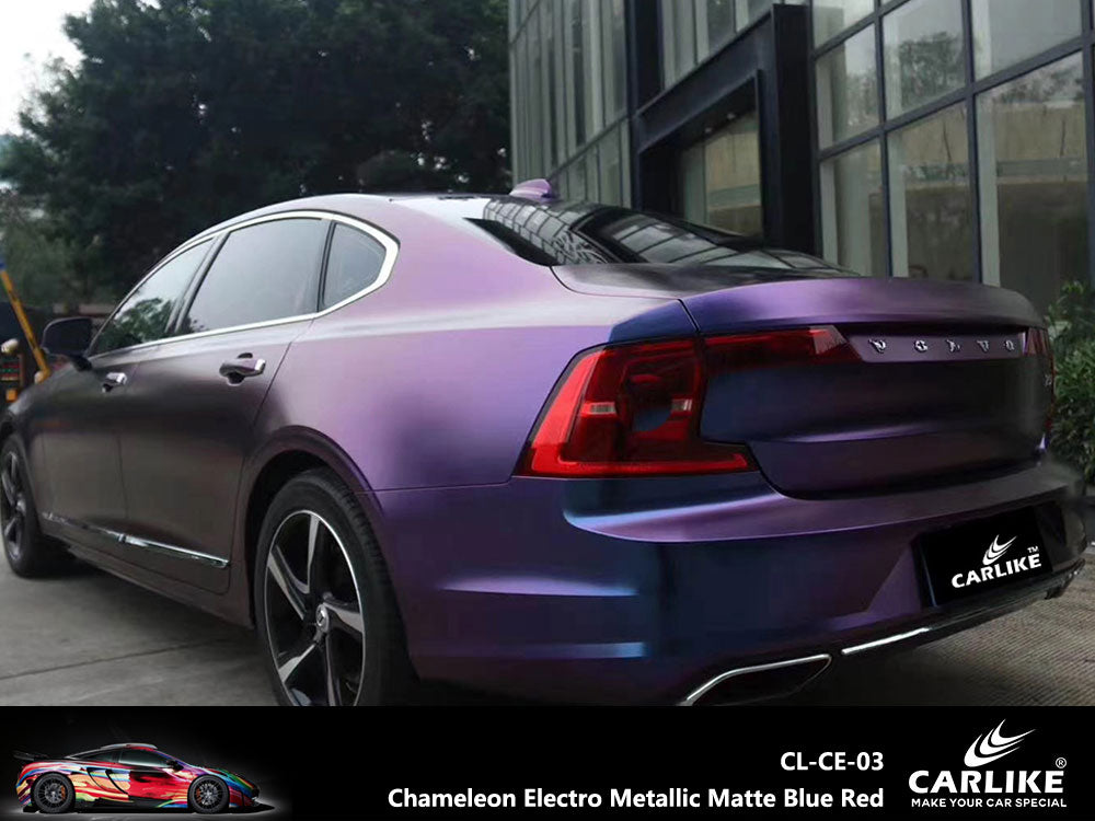Chameleon Electro Metallic Matte Blue Red Car Wrap
