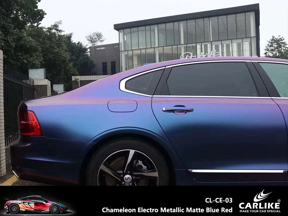 Chameleon Electro Metallic Matte Blue Red Car Wrap