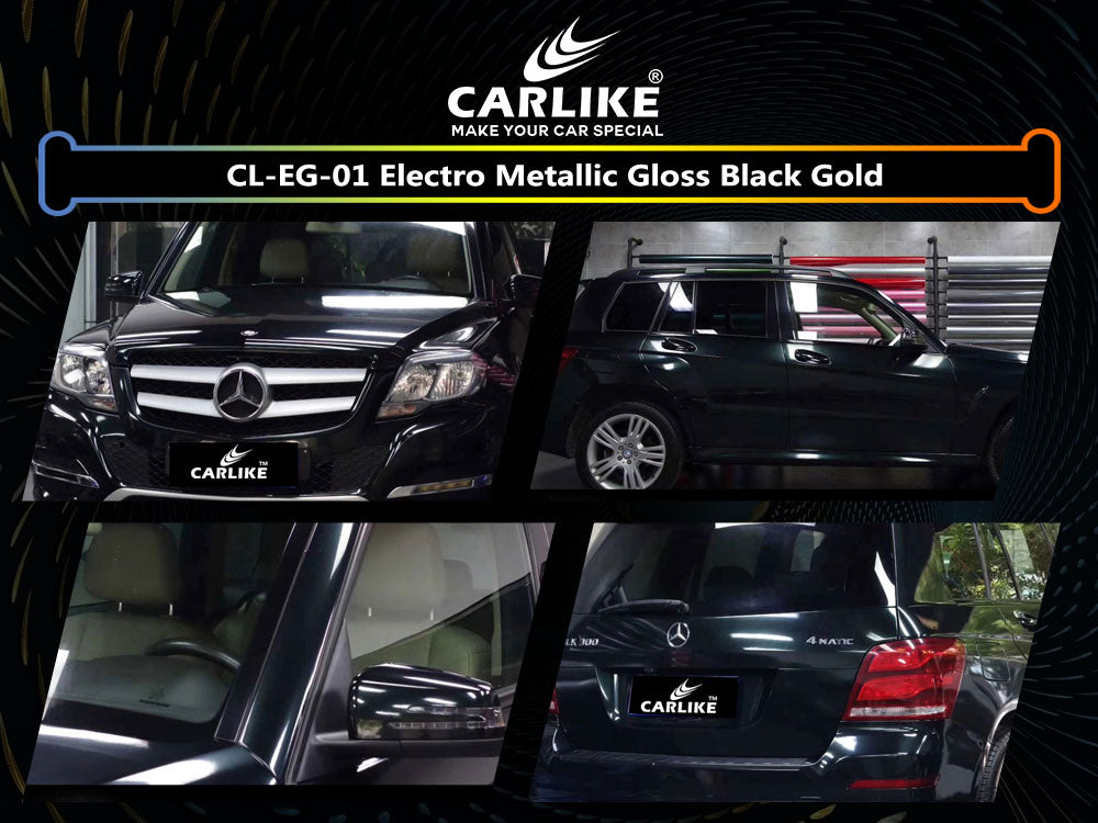Gloss Electro Metallic Electric Black Gold Car Wrap
