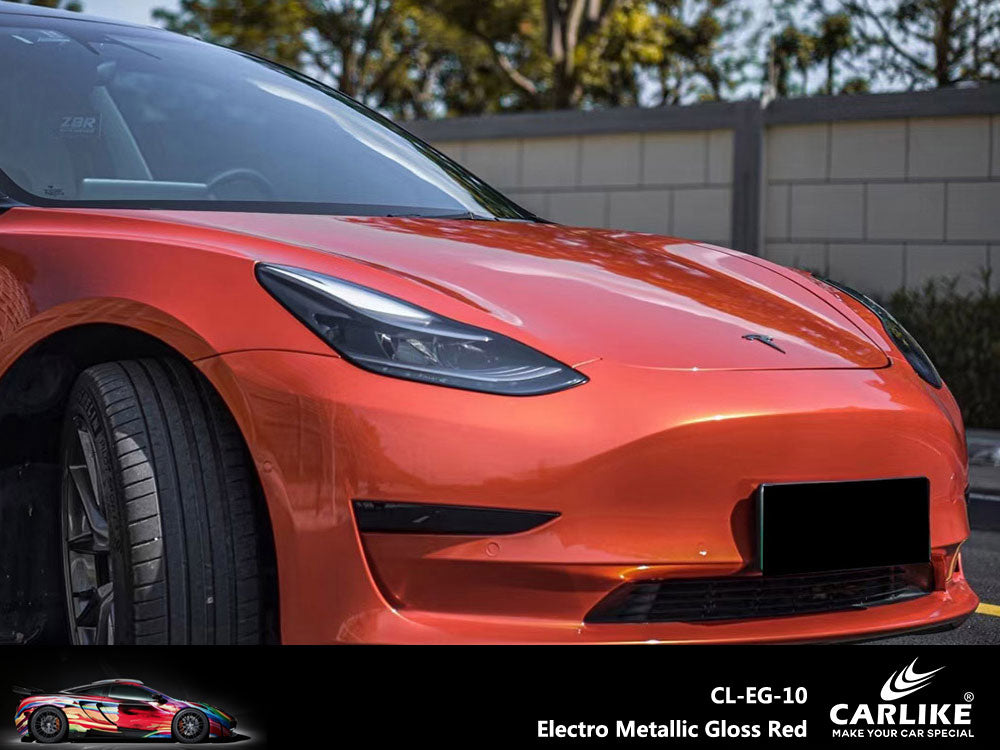Gloss Electro Metallic Red Car Wrap