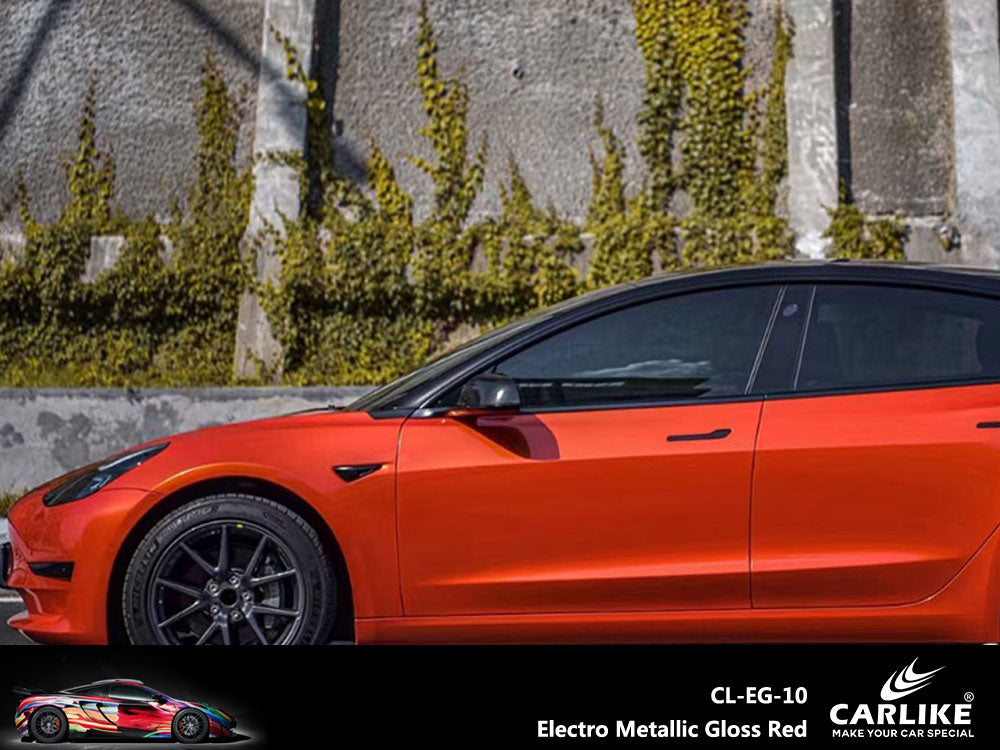 Gloss Electro Metallic Red Car Wrap