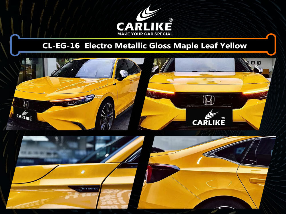Gloss Electro Metallic Maple Leaf Yellow Car Wrap