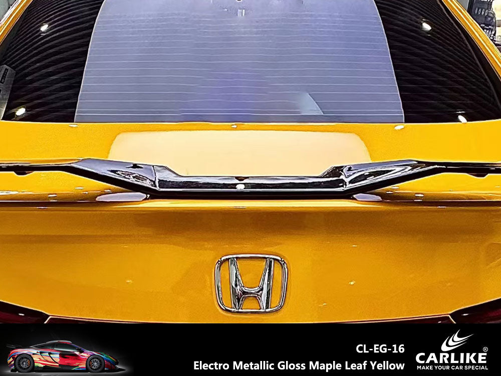 Gloss Electro Metallic Maple Leaf Yellow Car Wrap