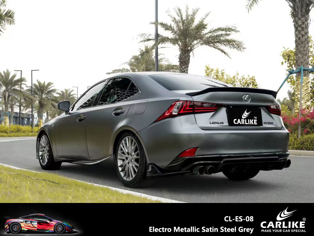 Electro Metallic Satin Steel Grey Car Wrap
