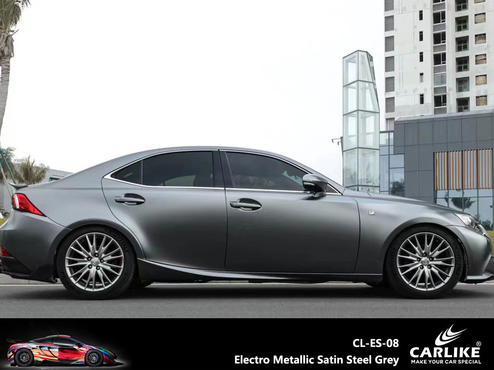 Electro Metallic Satin Steel Grey Car Wrap
