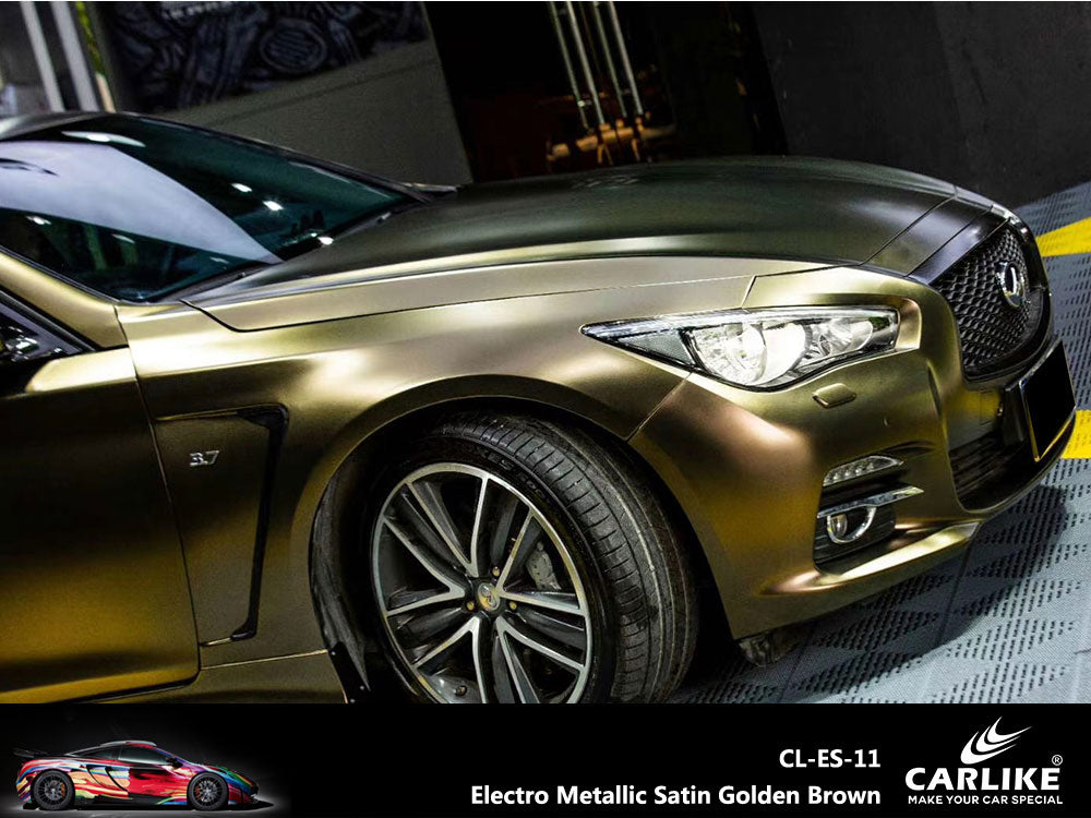 Electro Metallic Satin Gold Brown Car Wrap