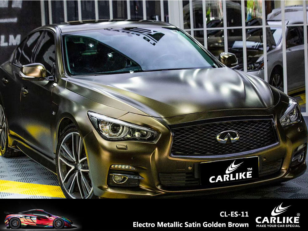 Electro Metallic Satin Gold Brown Car Wrap