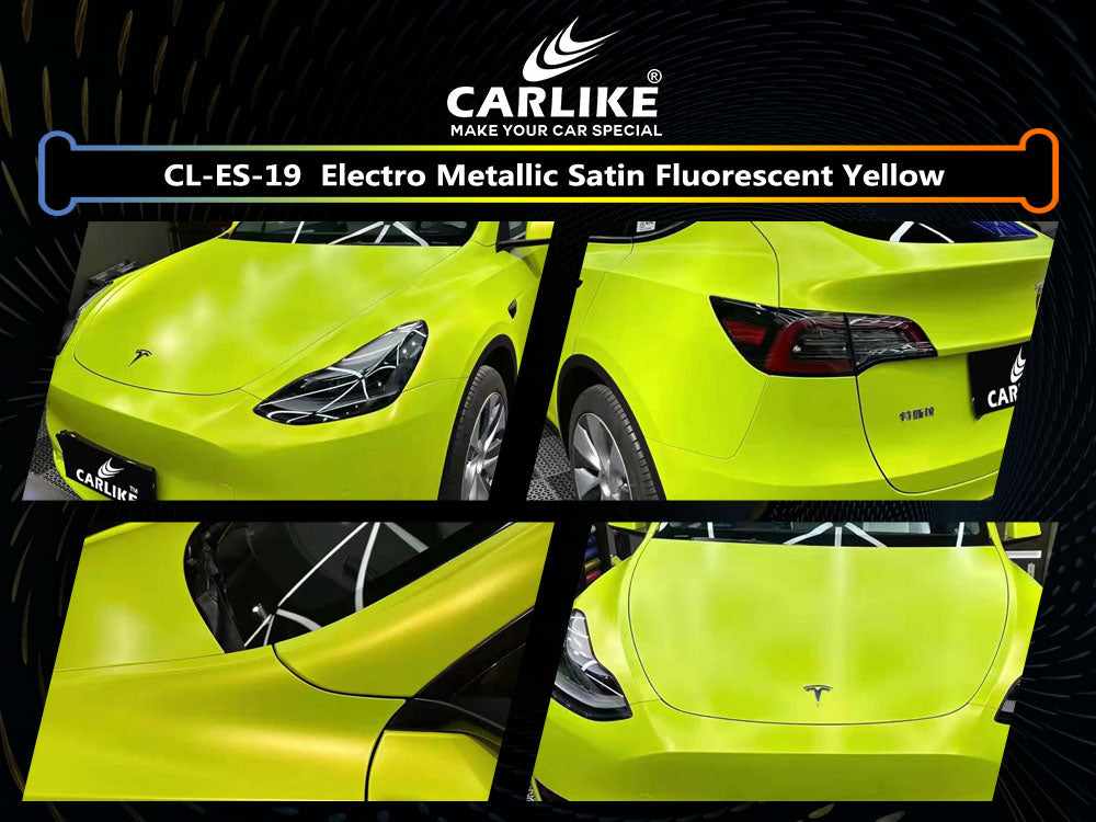 Electro Metallic Satin Fluorescent Yellow Car Wrap