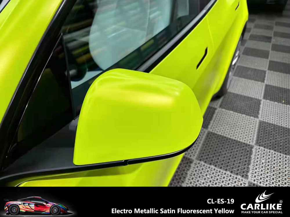 Electro Metallic Satin Fluorescent Yellow Car Wrap