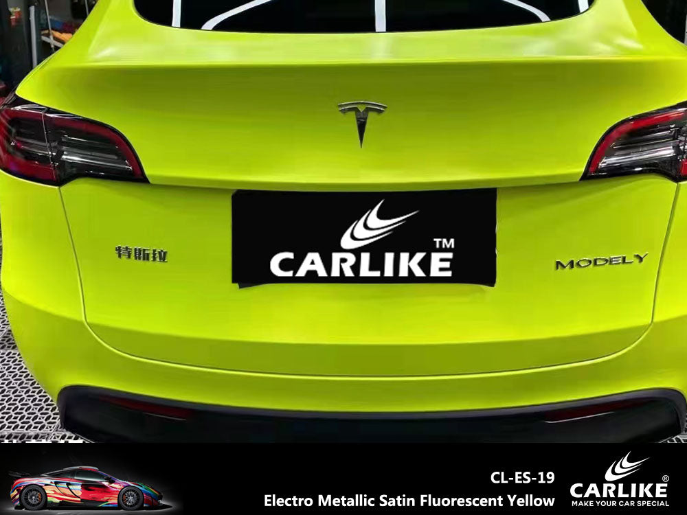 Electro Metallic Satin Fluorescent Yellow Car Wrap
