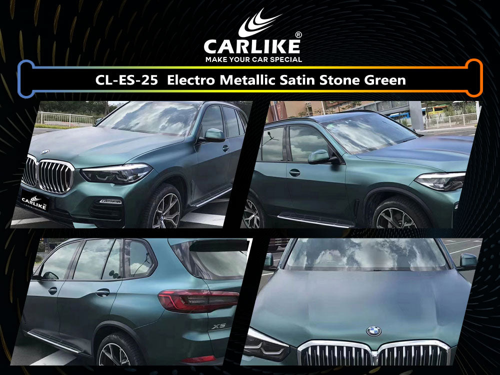 Electro Metallic Satin Stone Green Car Wrap