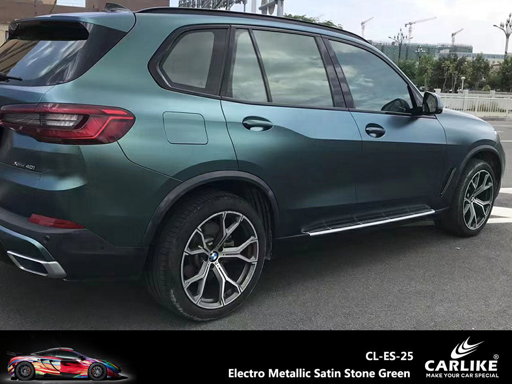 Electro Metallic Satin Stone Green Car Wrap
