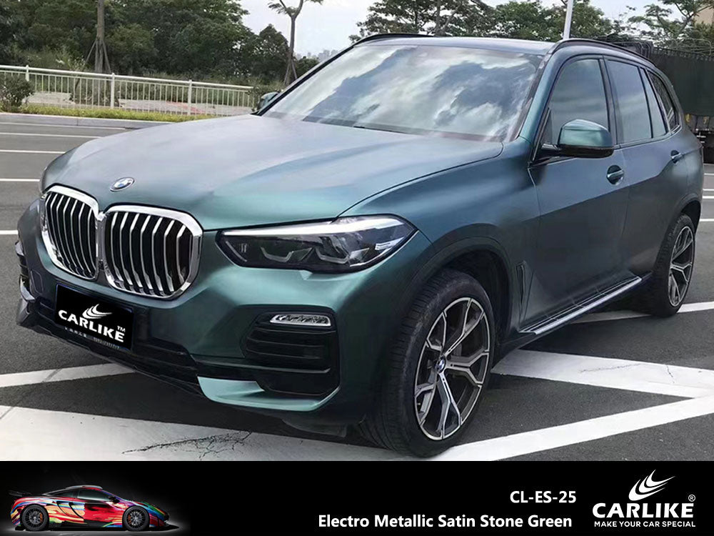 Electro Metallic Satin Stone Green Car Wrap