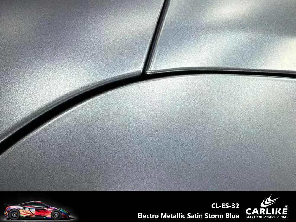Electro Metallic Satin Storm Blue Car Wrap