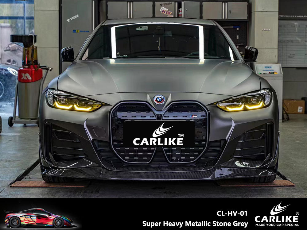 Super Heavy Metallic Stone Grey Car Wrap