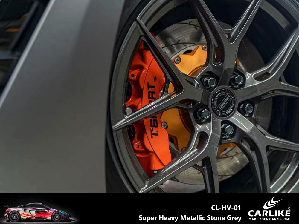 Super Heavy Metallic Stone Grey Car Wrap
