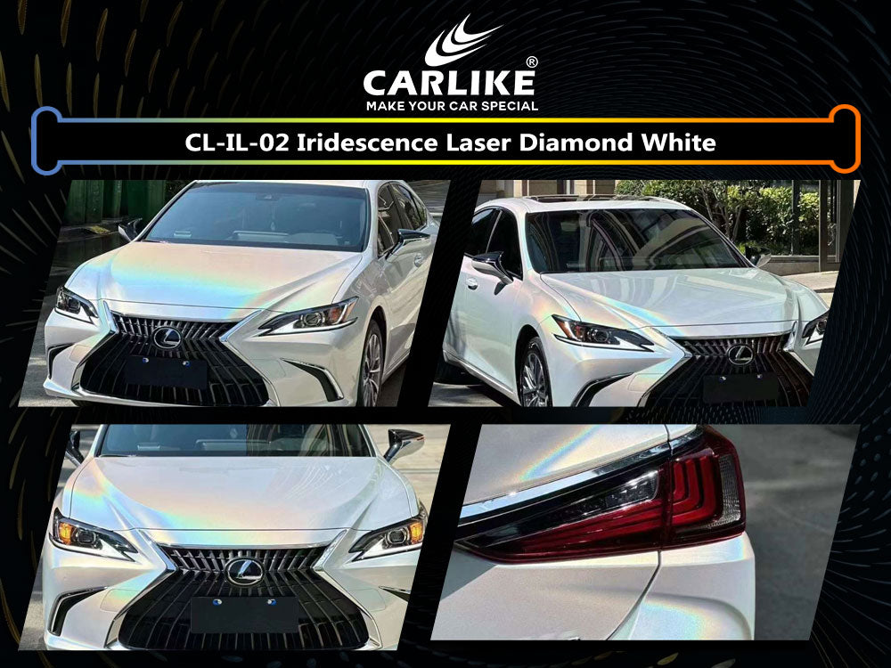 Iridescence Laser Diamond White Car Wrap