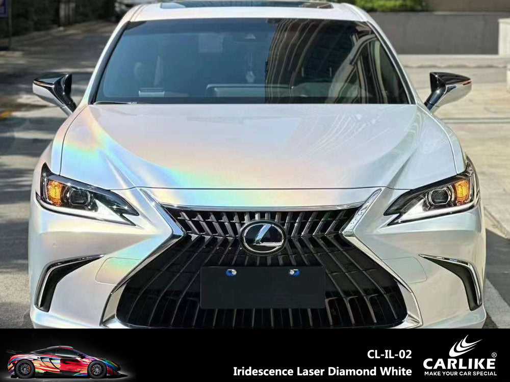 Iridescence Laser Diamond White Car Wrap