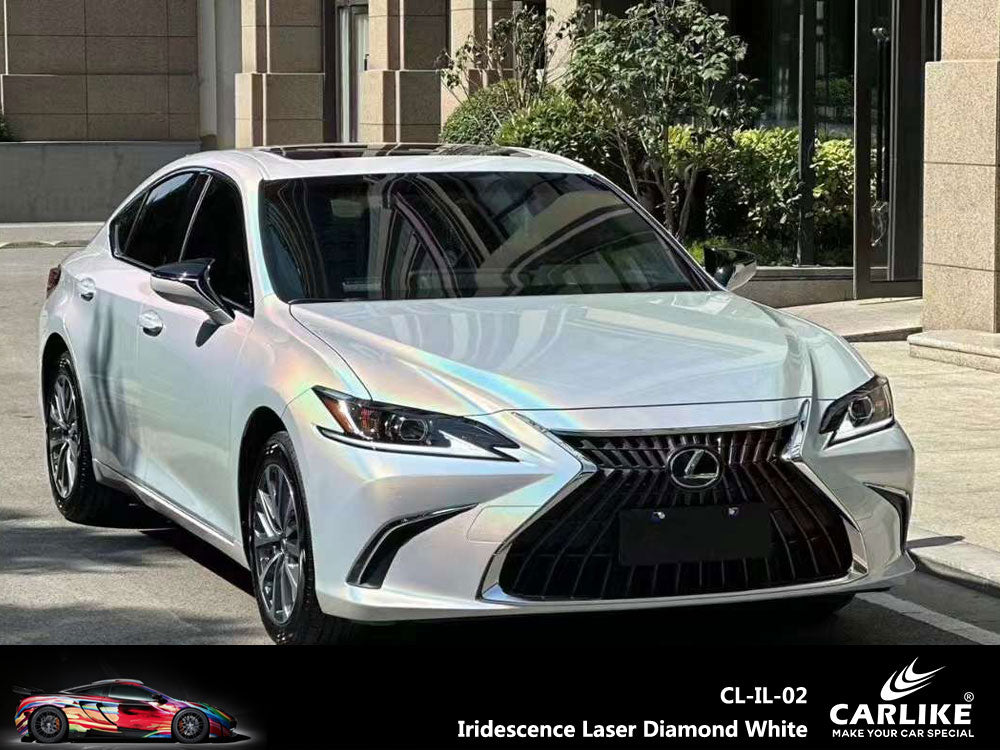 Iridescence Laser Diamond White Car Wrap
