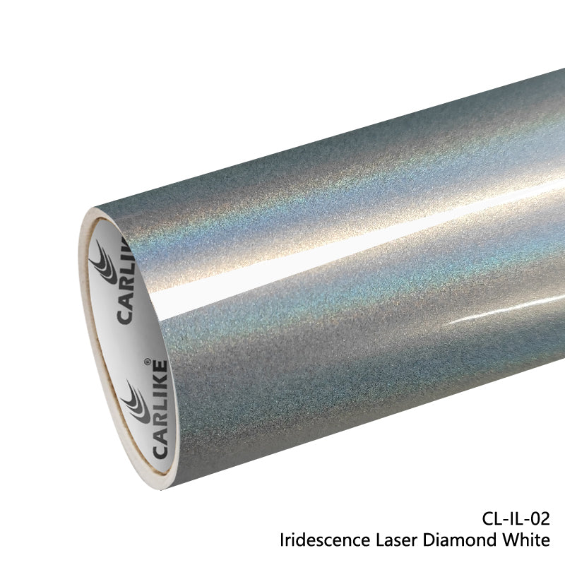 Iridescence Laser Diamond White Car Wrap