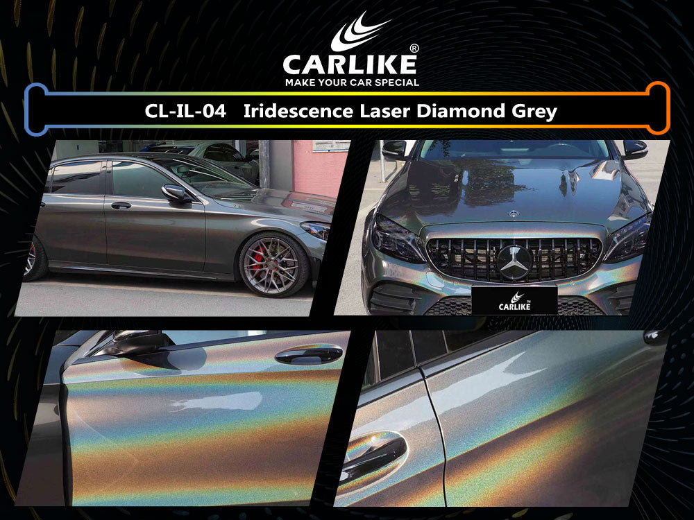 Iridescence Laser Diamond Grey Car Wrap