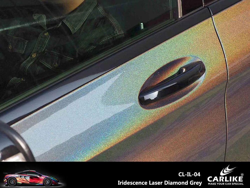 Iridescence Laser Diamond Grey Car Wrap