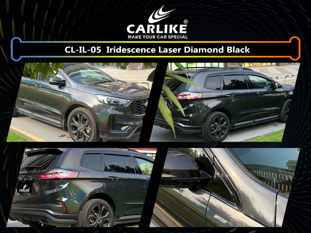 Iridescence Laser Diamond Black Car Wrap