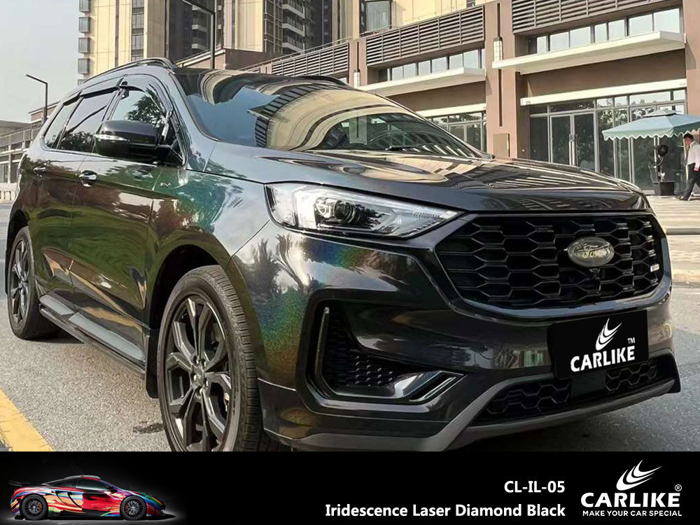 Iridescence Laser Diamond Black Car Wrap