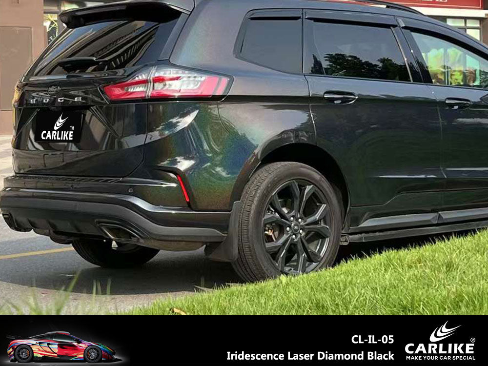 Iridescence Laser Diamond Black Car Wrap