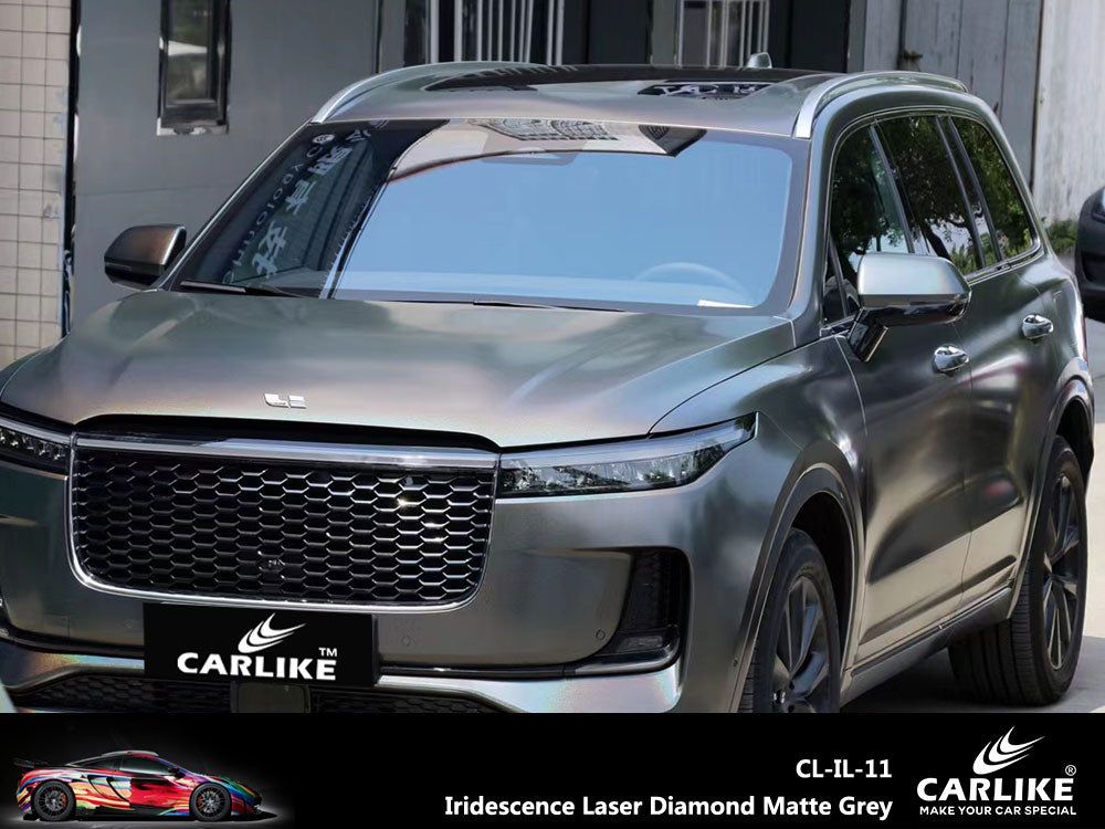 Iridescence Laser Diamond Matte Grey Car Wrap