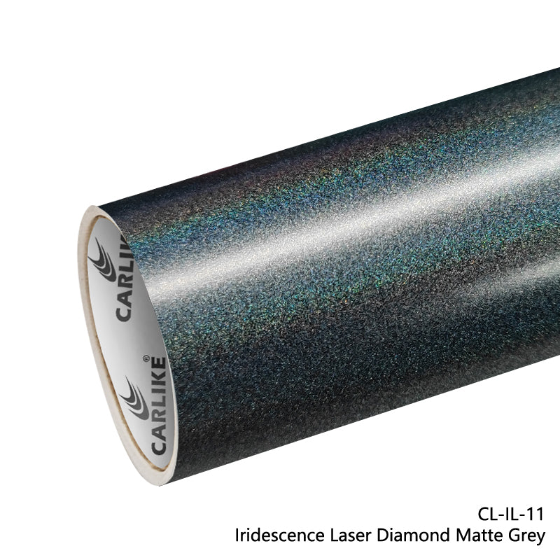 Iridescence Laser Diamond Matte Grey Car Wrap