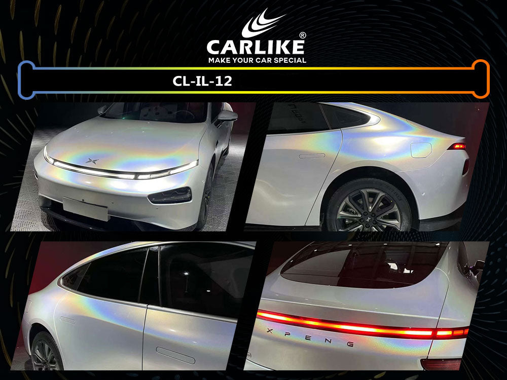 Iridescence Laser Diamond Matte White Car Wrap