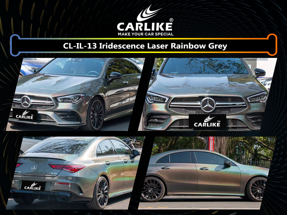 Iridescence Laser Rainbow Grey Car Wrap