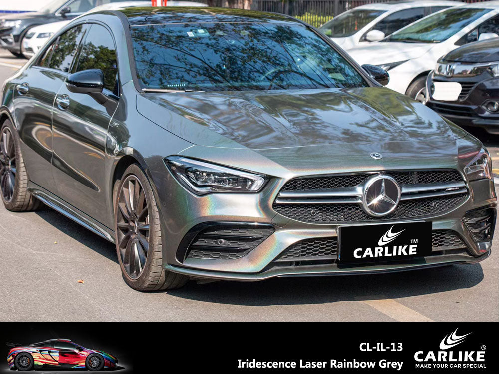 Iridescence Laser Rainbow Grey Car Wrap
