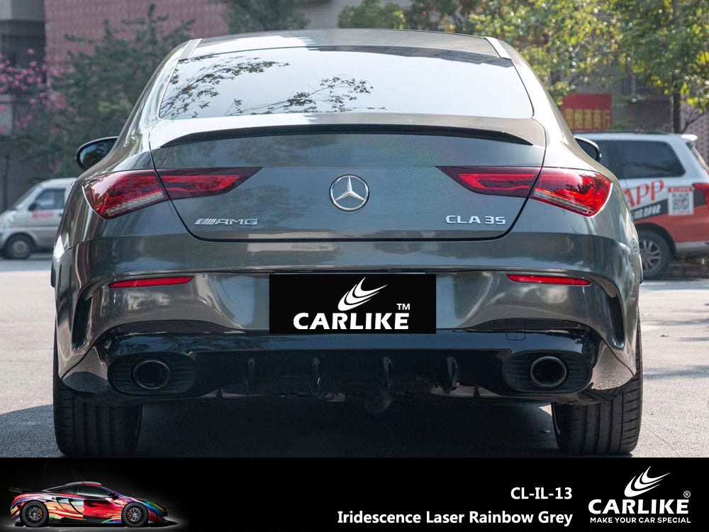 Iridescence Laser Rainbow Grey Car Wrap