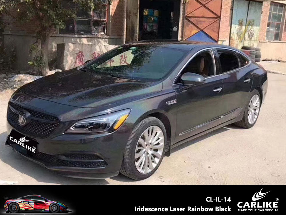 Iridescence Laser Rainbow Black Car Wrap