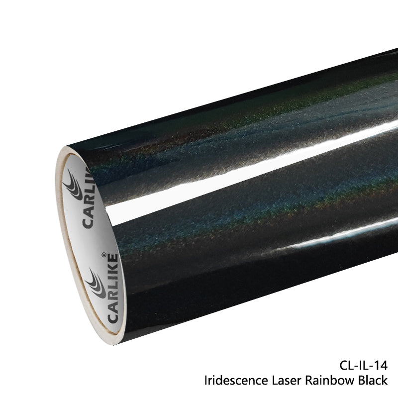 Iridescence Laser Rainbow Black Car Wrap