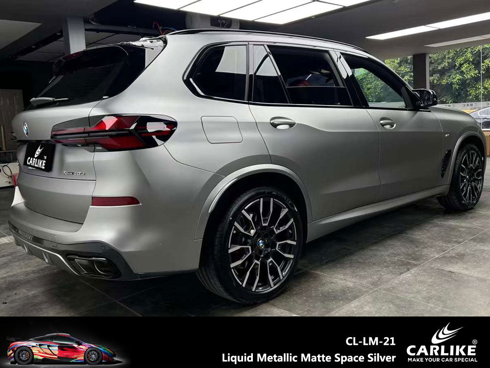 Liquid Metallic Matte Space Silver Car Wrap